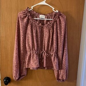 Universal Thread Ruffle-Neck Peplum Blouse